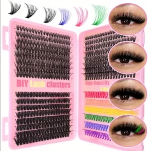 KIT DE EXTENSIONES DE PESTAÑAS – NEGRO Y ARCOÍRIS